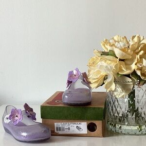 Like New Mini By Melissa Clear Glitter/Lilac Peeptoe